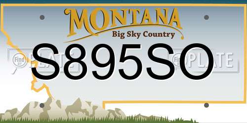 S895SO Montana License Plate