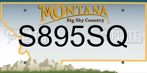 S895SQ Montana License Plate