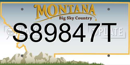 S89847T Montana License Plate
