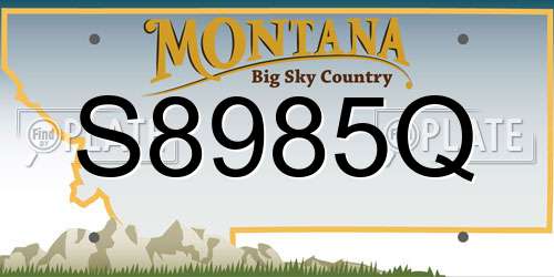 S8985Q Montana License Plate