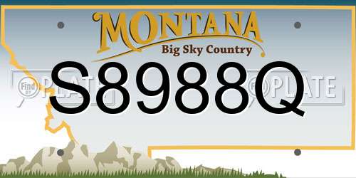 S8988Q Montana License Plate