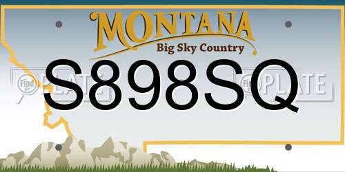 S898SQ Montana License Plate