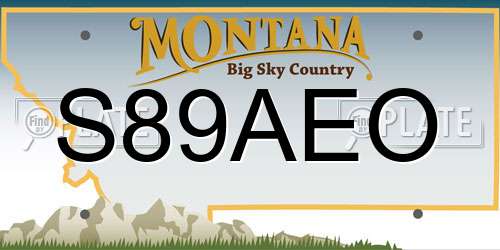 S89AEO Montana License Plate