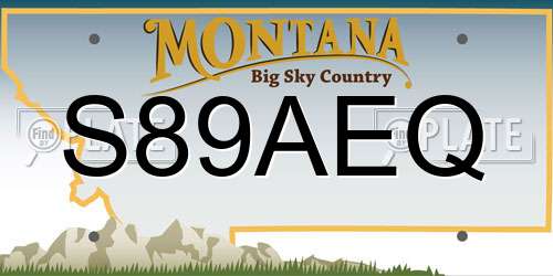 S89AEQ Montana License Plate