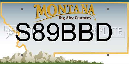 S89BBD Montana License Plate