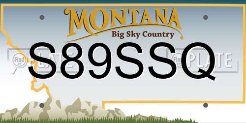 S89SSQ Montana License Plate