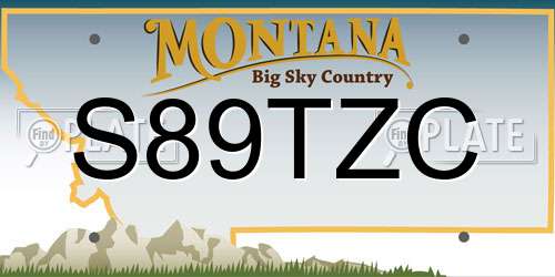 S89TZC Montana License Plate