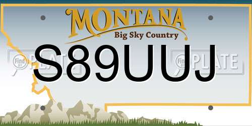 S89UUJ Montana License Plate