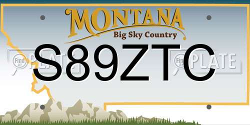 S89ZTC Montana License Plate