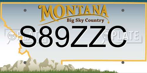 S89ZZC Montana License Plate