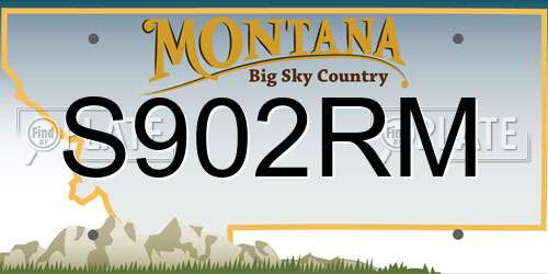 S902RM Montana License Plate