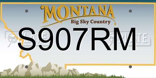 S907RM Montana License Plate