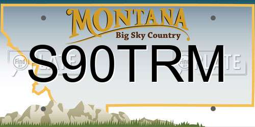 S90TRM Montana License Plate