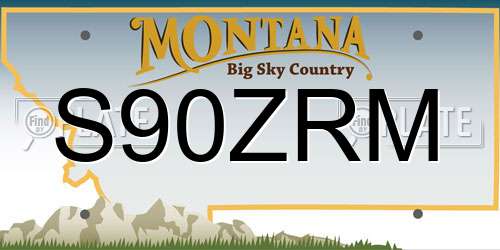 S90ZRM Montana License Plate