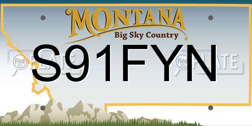 S91FYN Montana License Plate