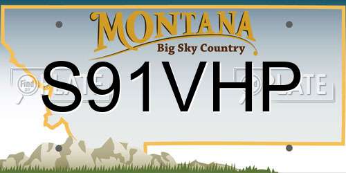 S91VHP Montana License Plate