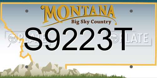 S9223T Montana License Plate