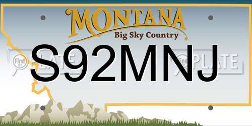S92MNJ Montana License Plate