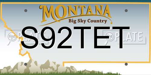 S92TET Montana License Plate