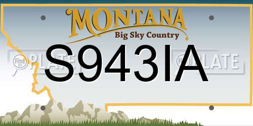 S943IA Montana License Plate