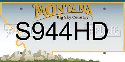 S944HD Montana License Plate