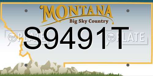 S9491T Montana License Plate