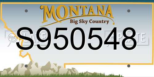 S950548 Montana License Plate