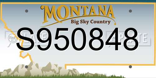 S950848 Montana License Plate
