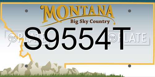 S9554T Montana License Plate
