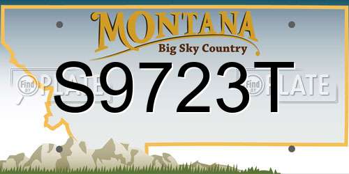 S9723T Montana License Plate