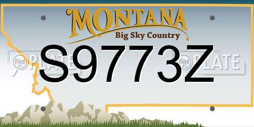 S9773Z Montana License Plate