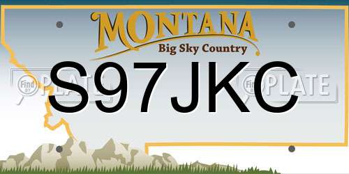 S97JKC Montana License Plate