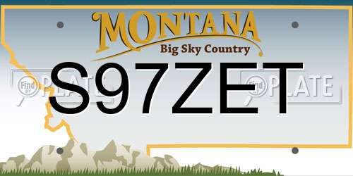 S97ZET Montana License Plate
