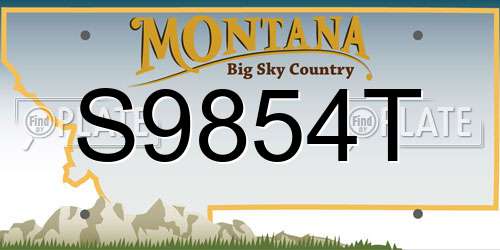 S9854T Montana License Plate