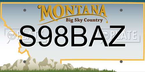 S98BAZ Montana License Plate