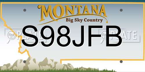S98JFB Montana License Plate