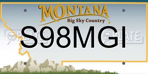 S98MGI Montana License Plate