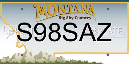 S98SAZ Montana License Plate