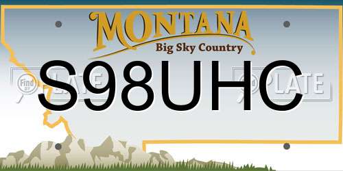 S98UHC Montana License Plate