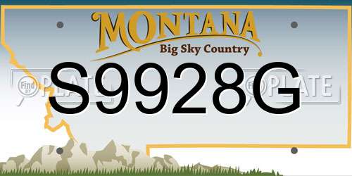 S9928G Montana License Plate