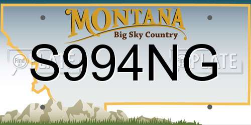 S994NG Montana License Plate