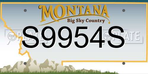 S9954S Montana License Plate