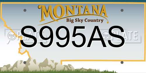 S995AS Montana License Plate