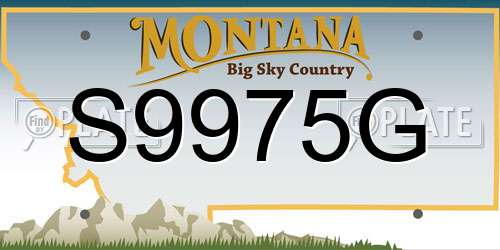 S9975G Montana License Plate