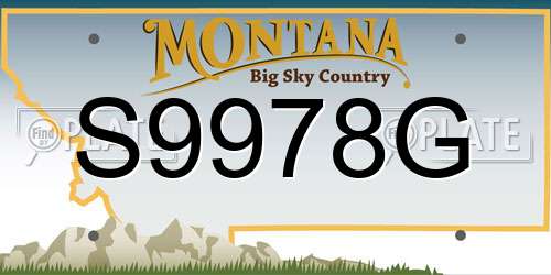 S9978G Montana License Plate