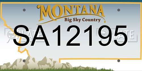 SA12195 Montana License Plate