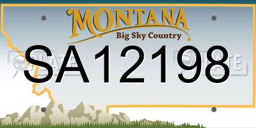 SA12198 Montana License Plate