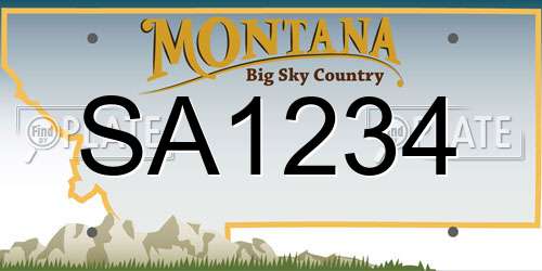SA1234 Montana License Plate