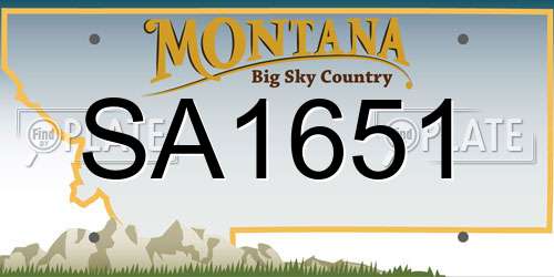 SA1651 Montana License Plate