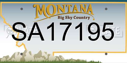 SA17195 Montana License Plate